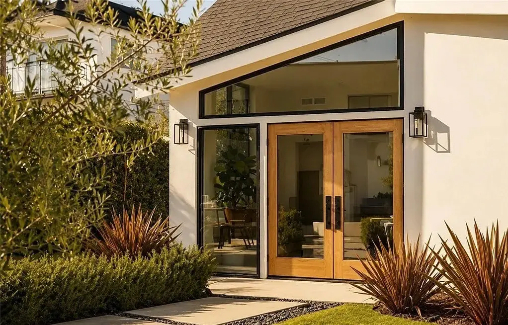 Echo Park home staging exterior addition with glass French doors